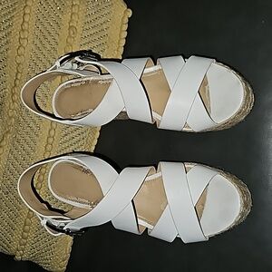 Michael Kors White Wedge Sandal